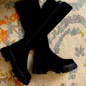 Knee High Black Chelsea Boots